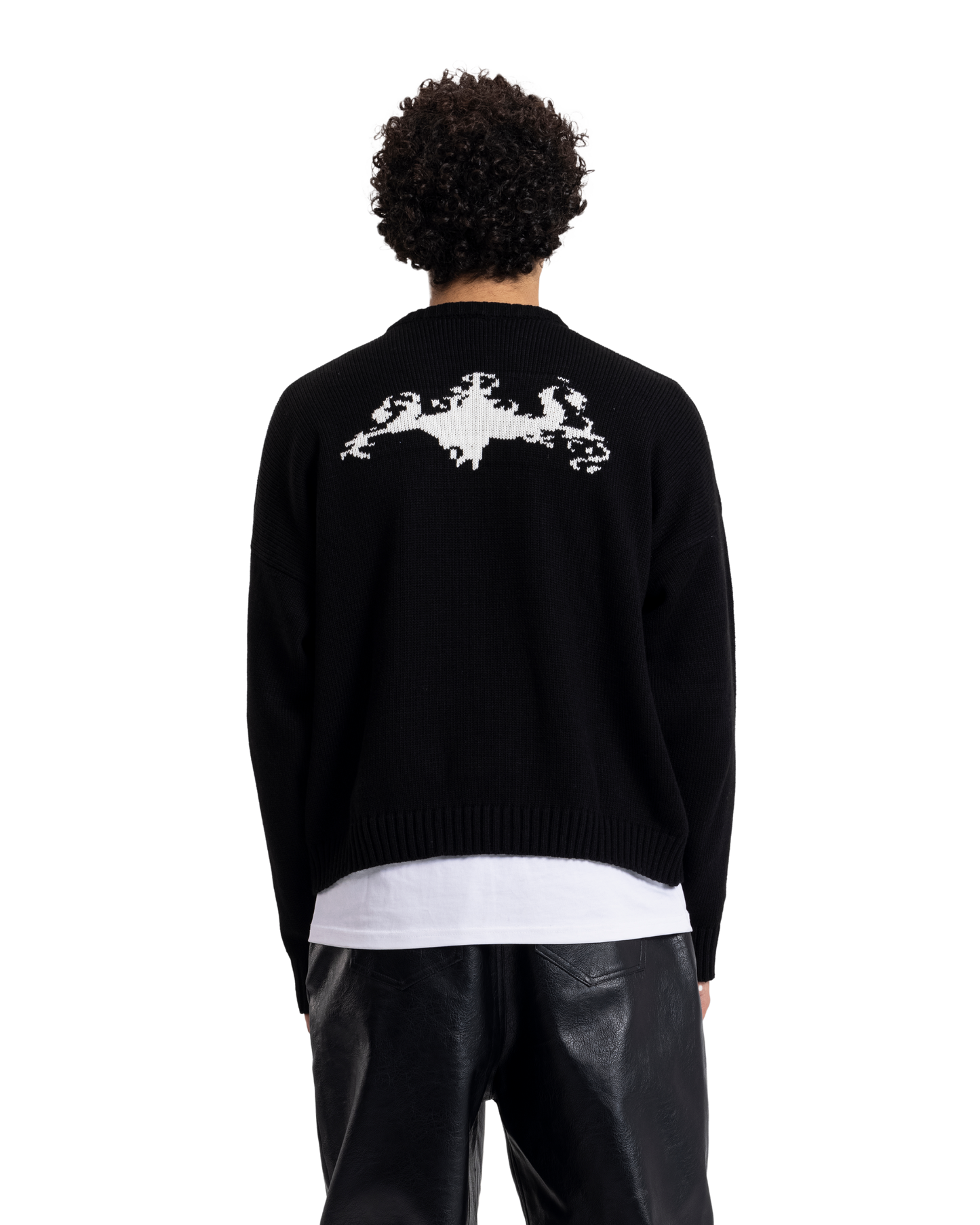 knitted black crewneck