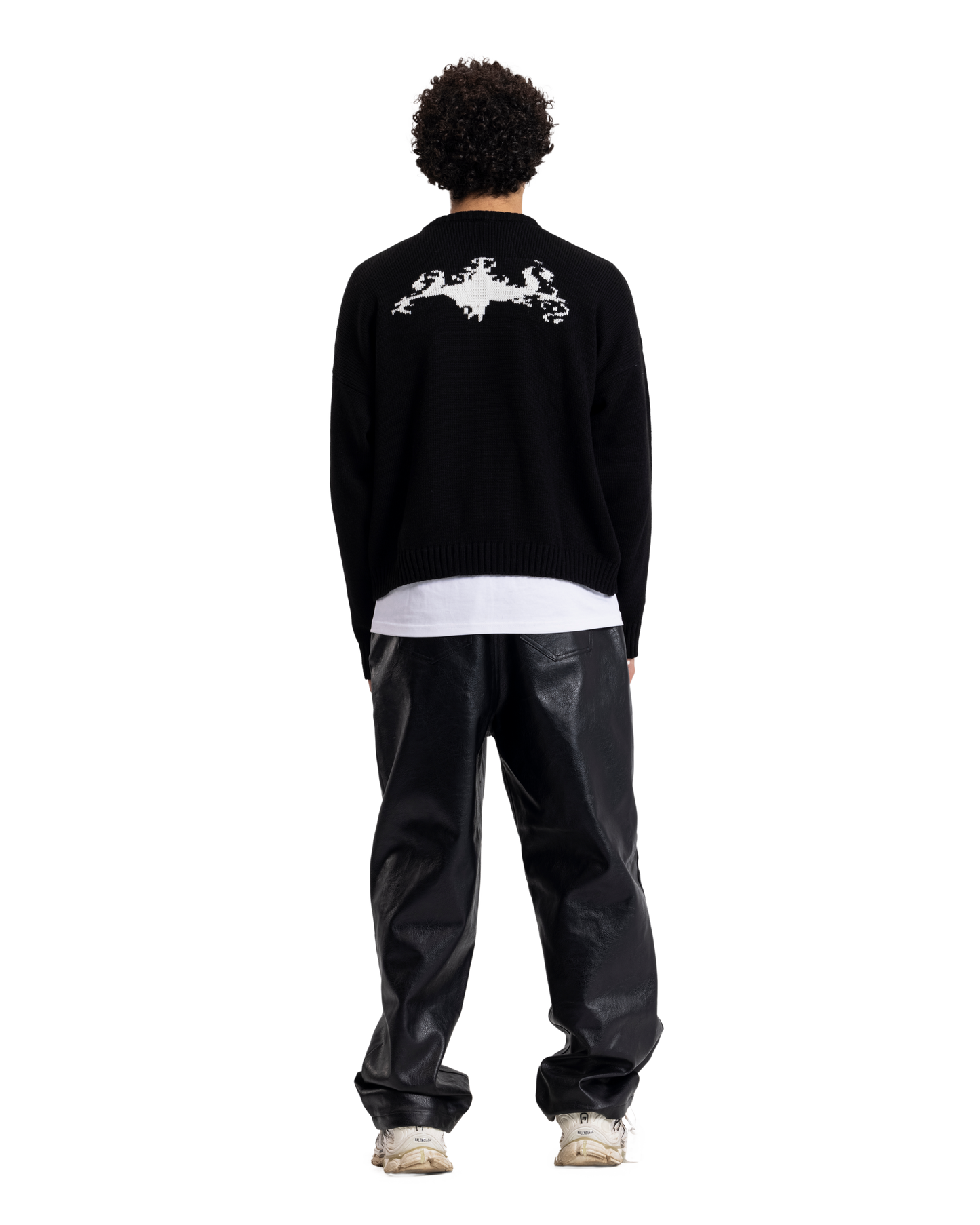 knitted black crewneck