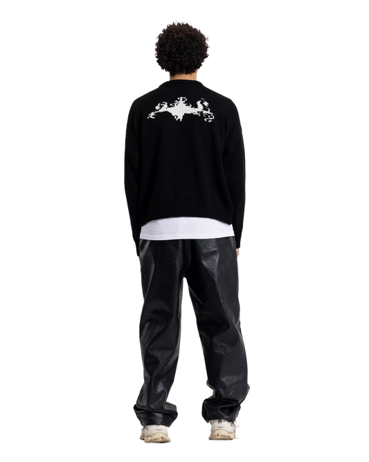 knitted black crewneck