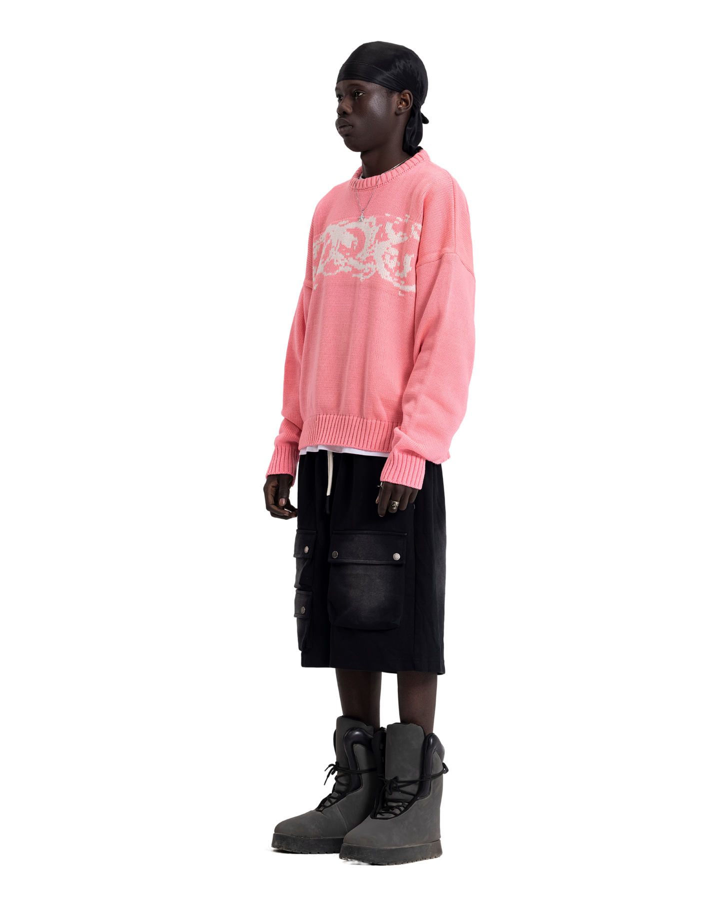 knitted pink crewneck