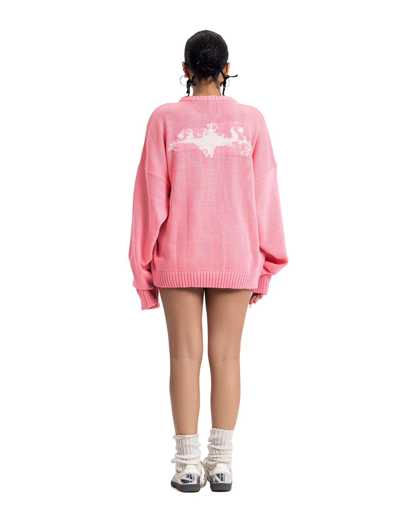 knitted pink crewneck