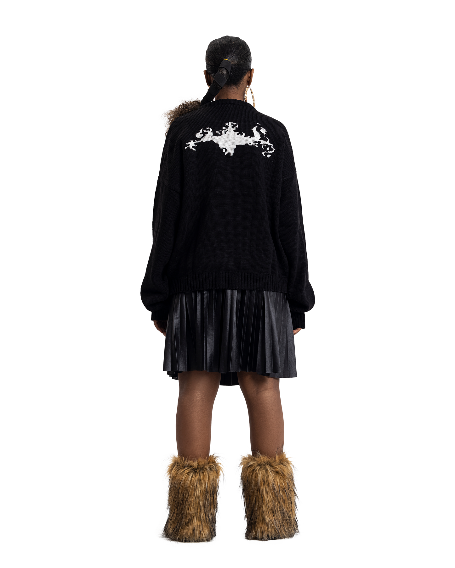 knitted black crewneck