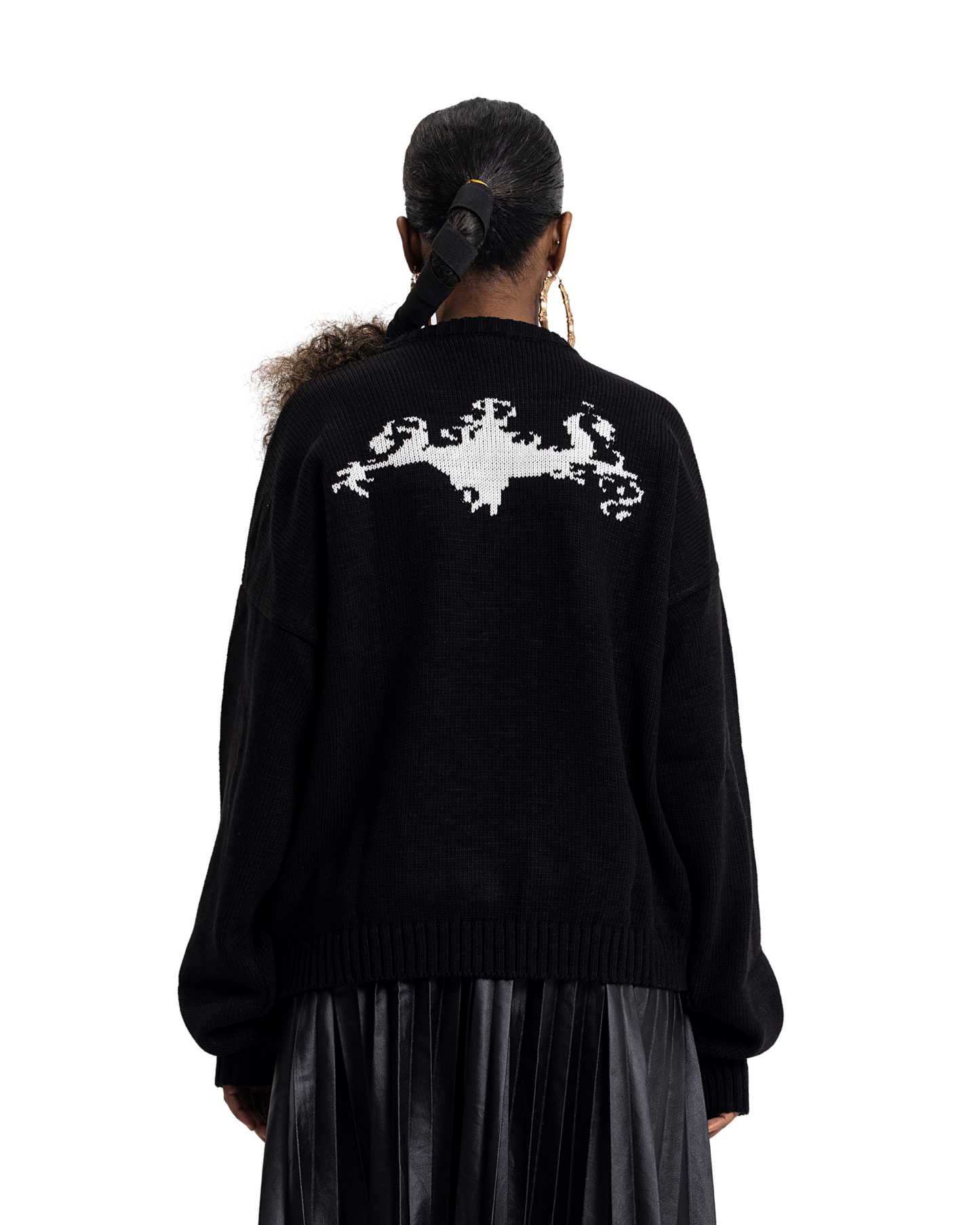 knitted black crewneck