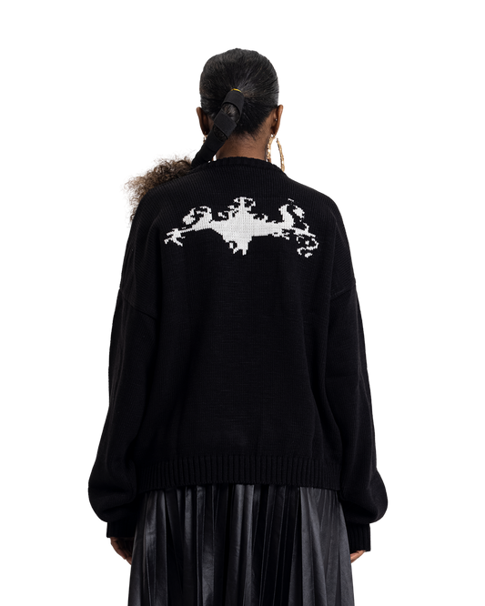 knitted black crewneck