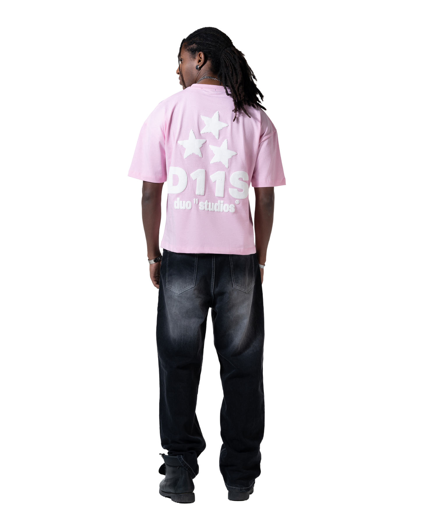 duo stars printed T-shirt pink