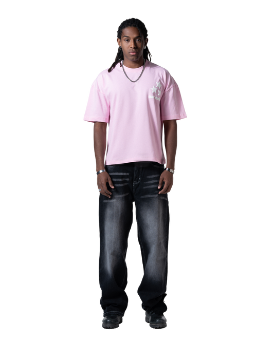 duo stars printed T-shirt pink