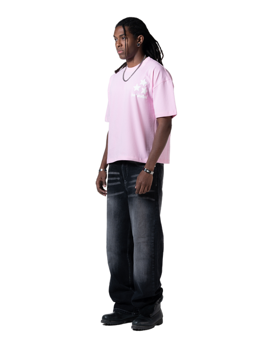 duo stars printed T-shirt pink