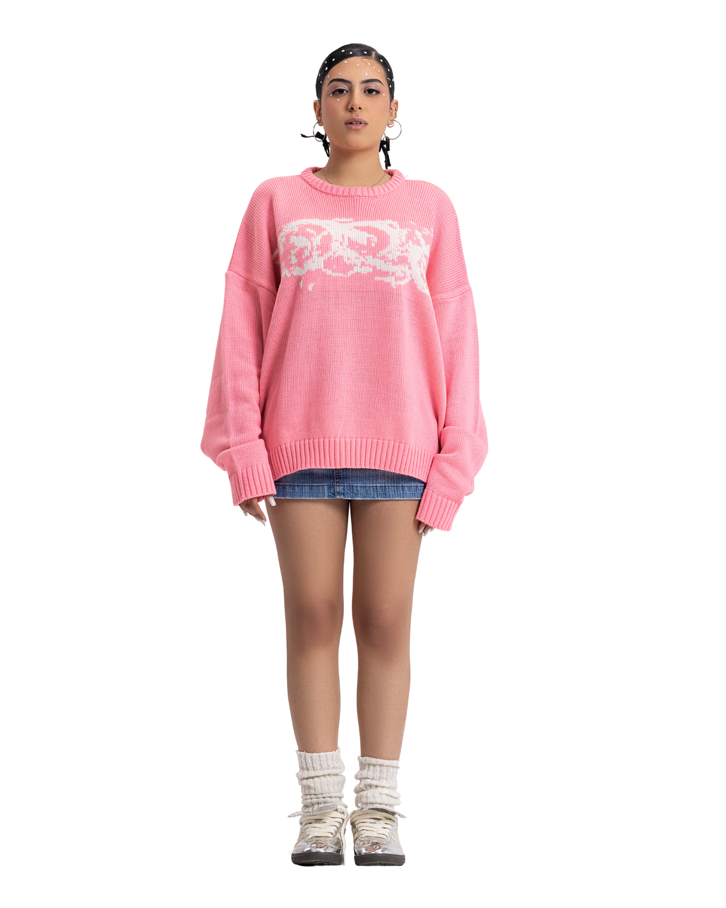 knitted pink crewneck