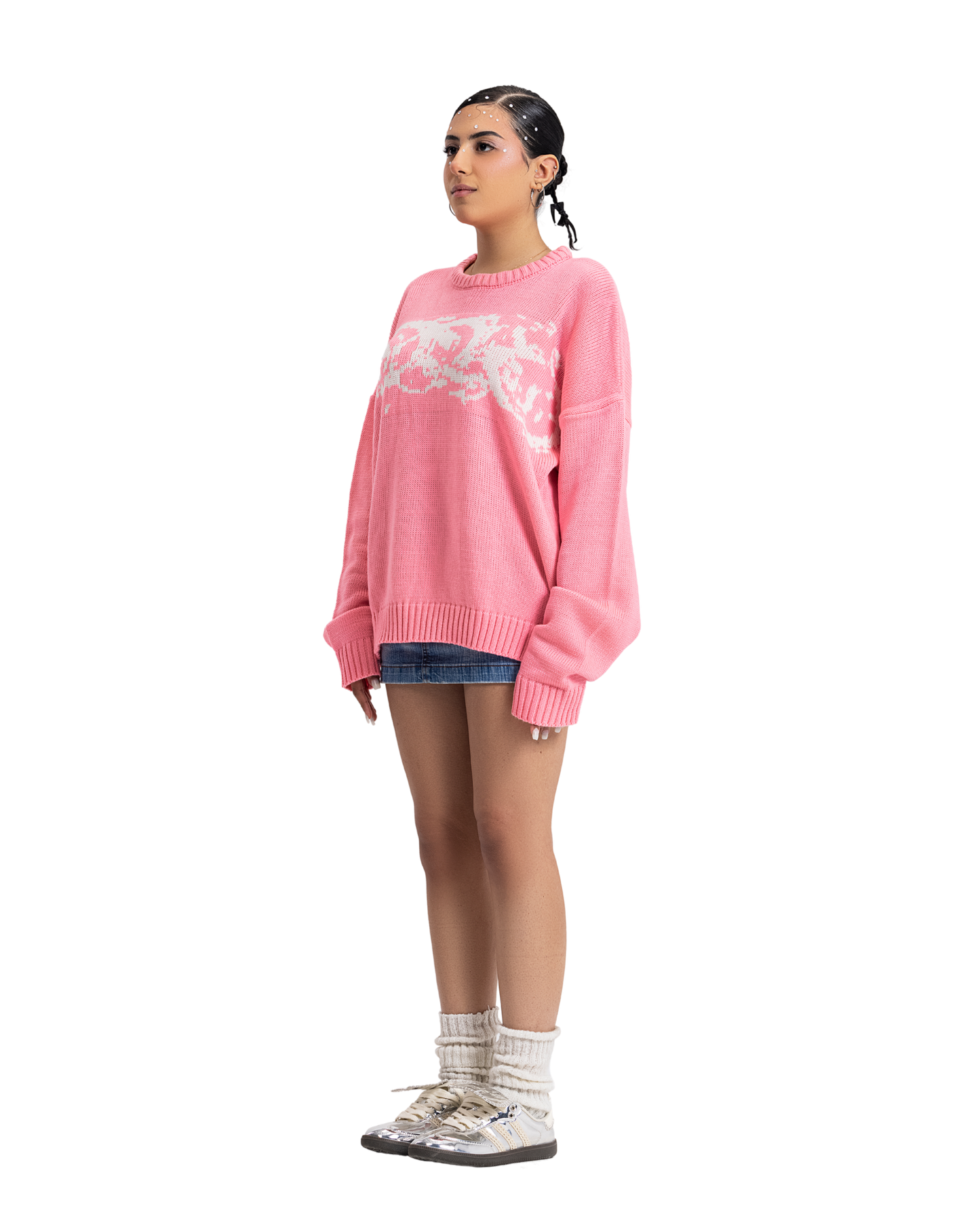 knitted pink crewneck
