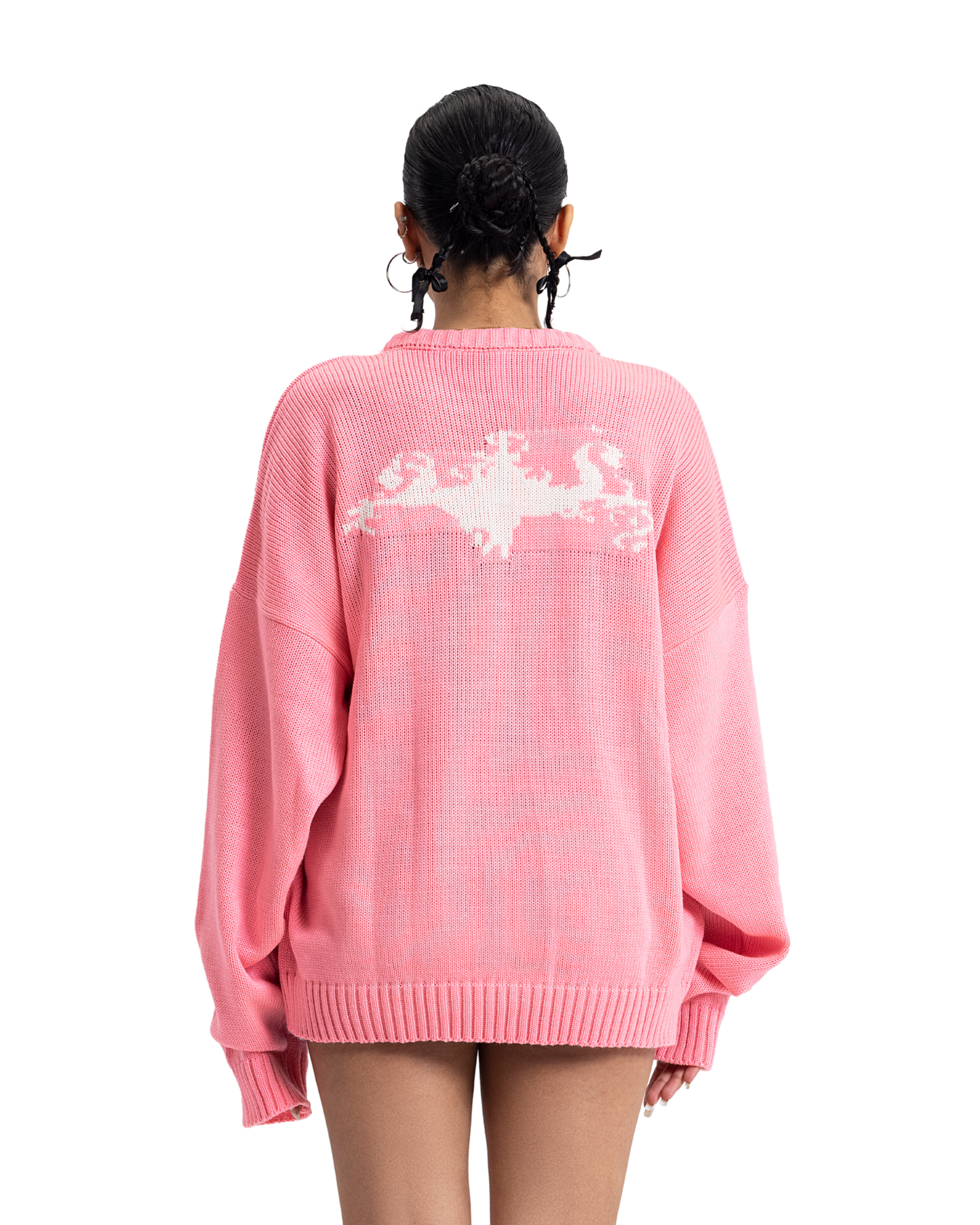 knitted pink crewneck