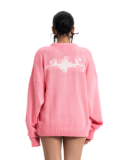 knitted pink crewneck