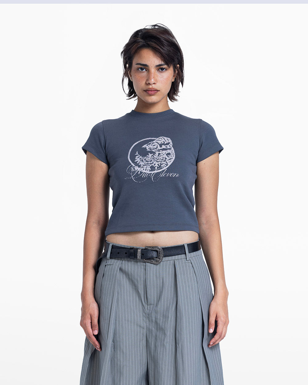 Baby cat tee gray