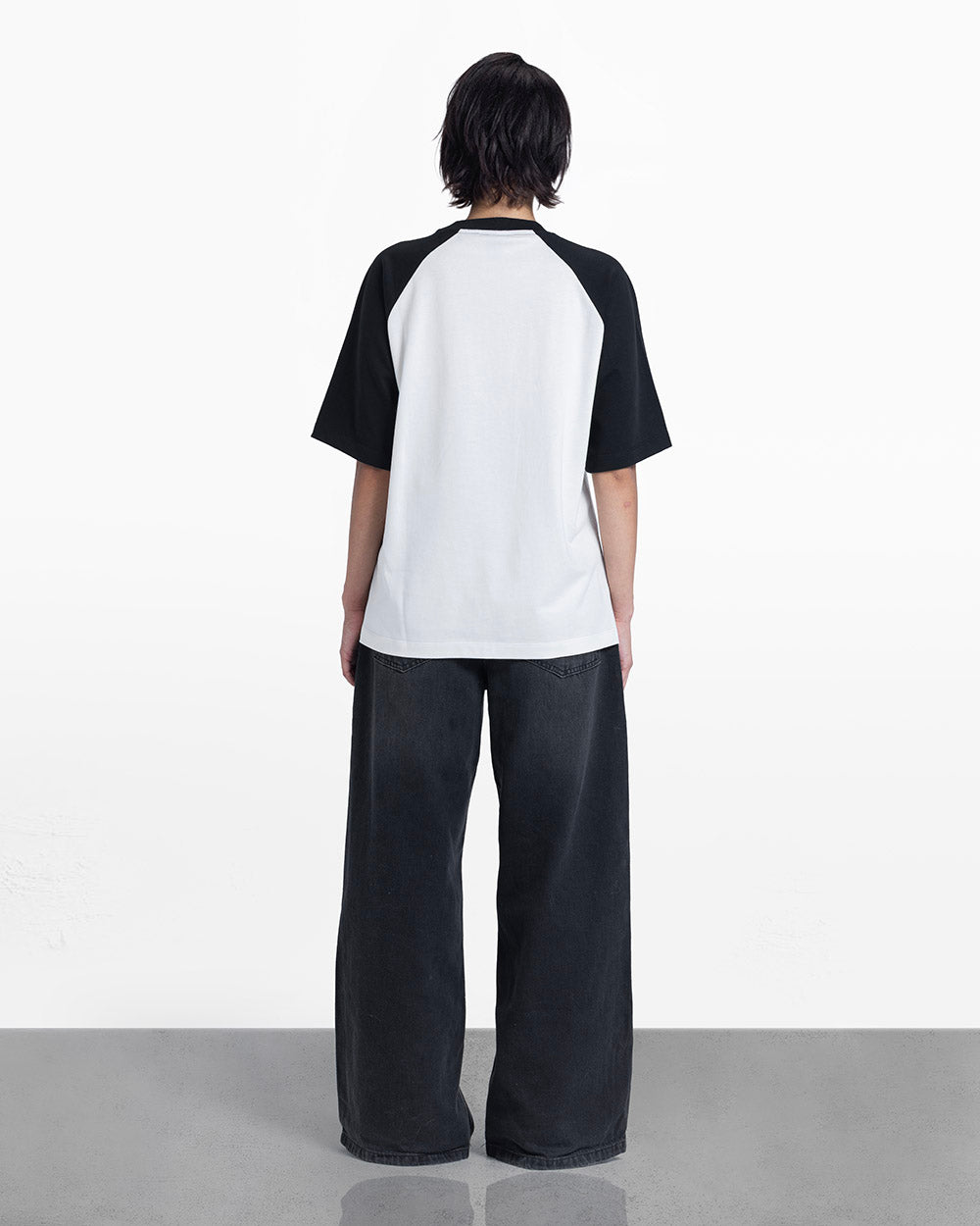 Duo Riglan tee white & navy