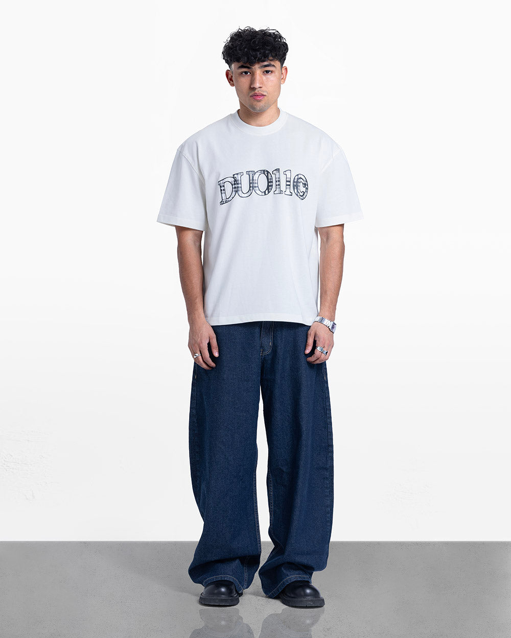 Duo pattern tee white