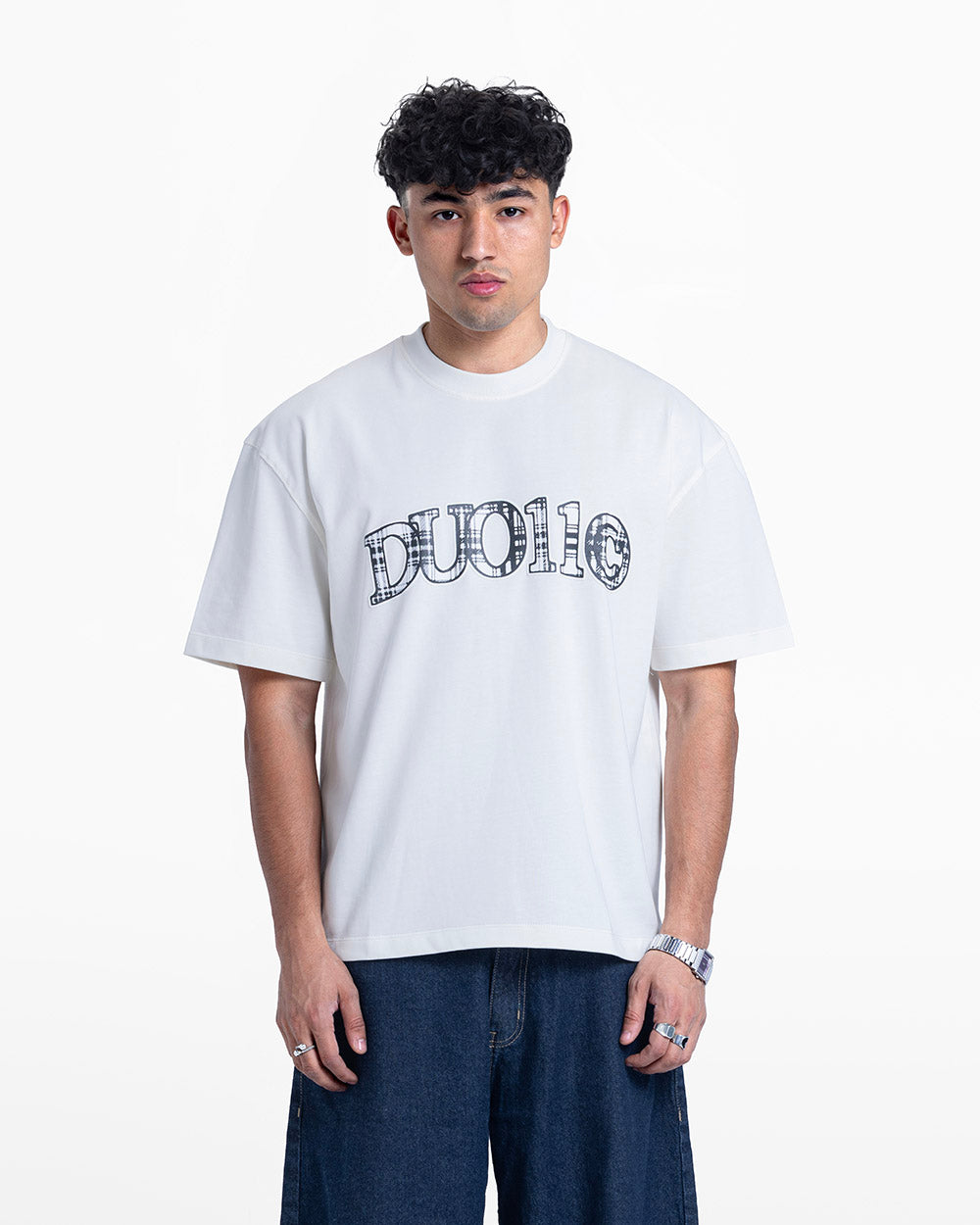 Duo pattern tee white