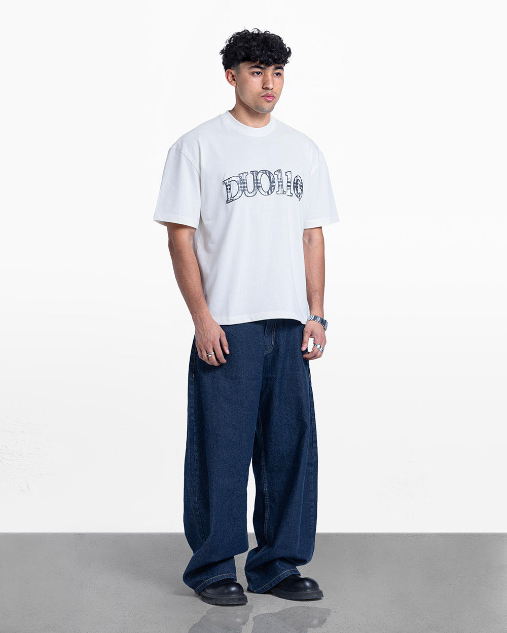 Duo pattern tee white