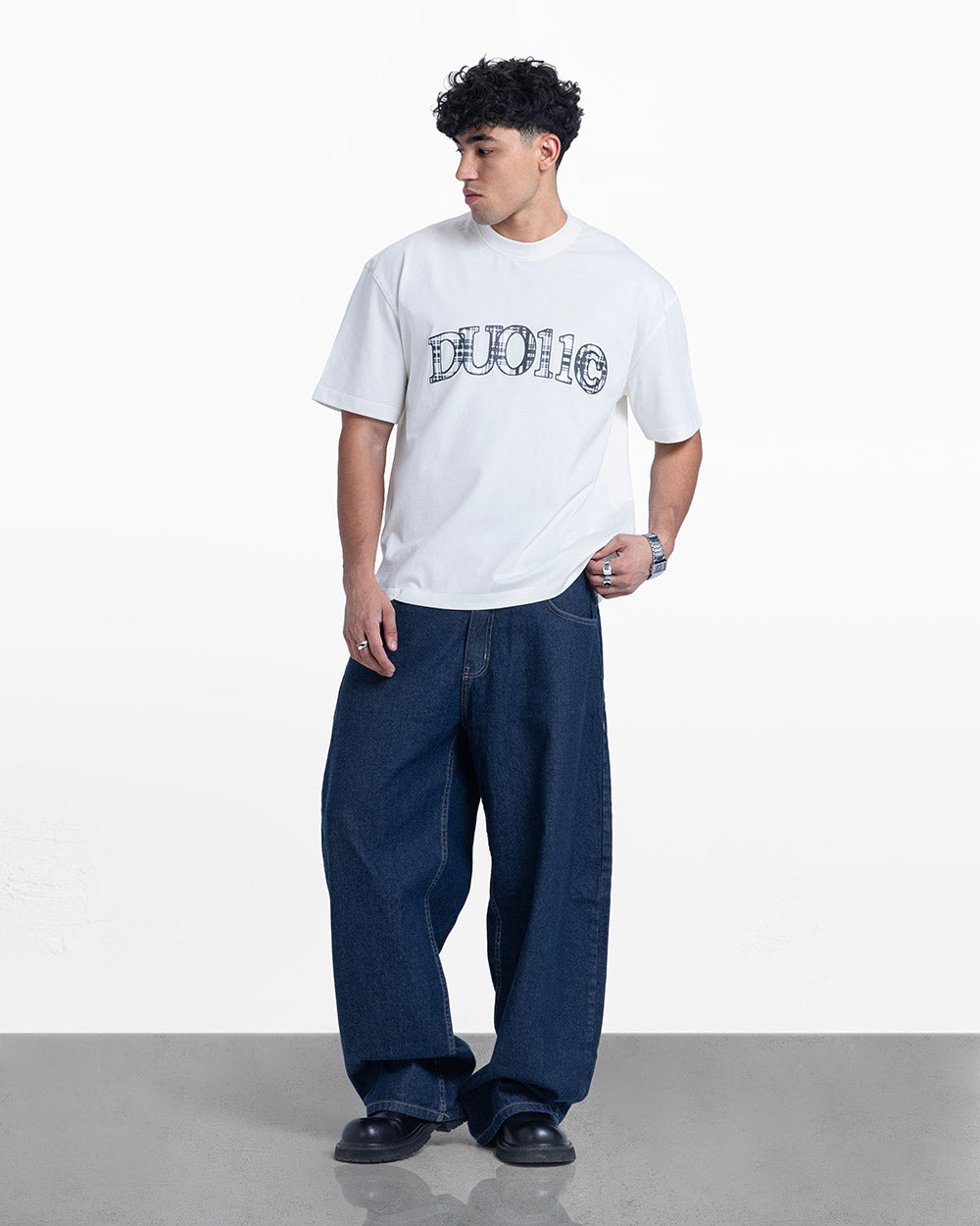 Duo pattern tee white