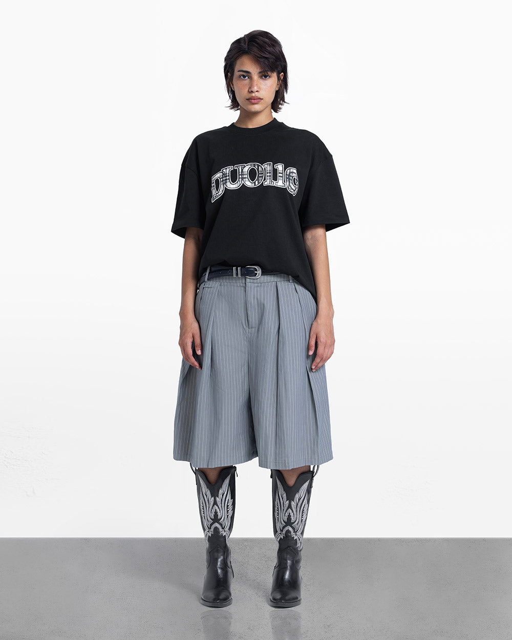 Duo pattern tee black