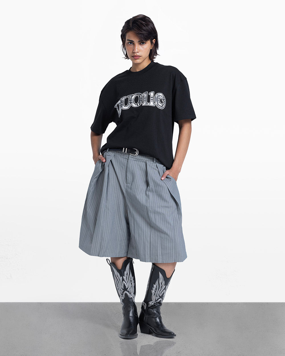 Duo pattern tee black