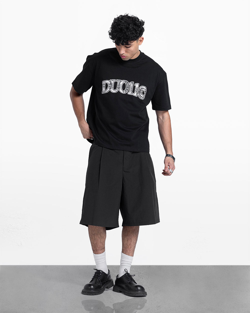 Duo pattern tee black