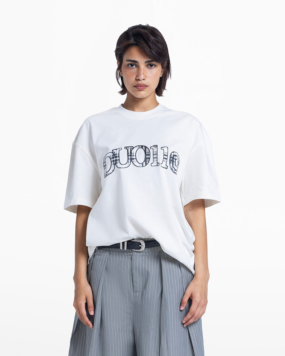 Duo pattern tee white