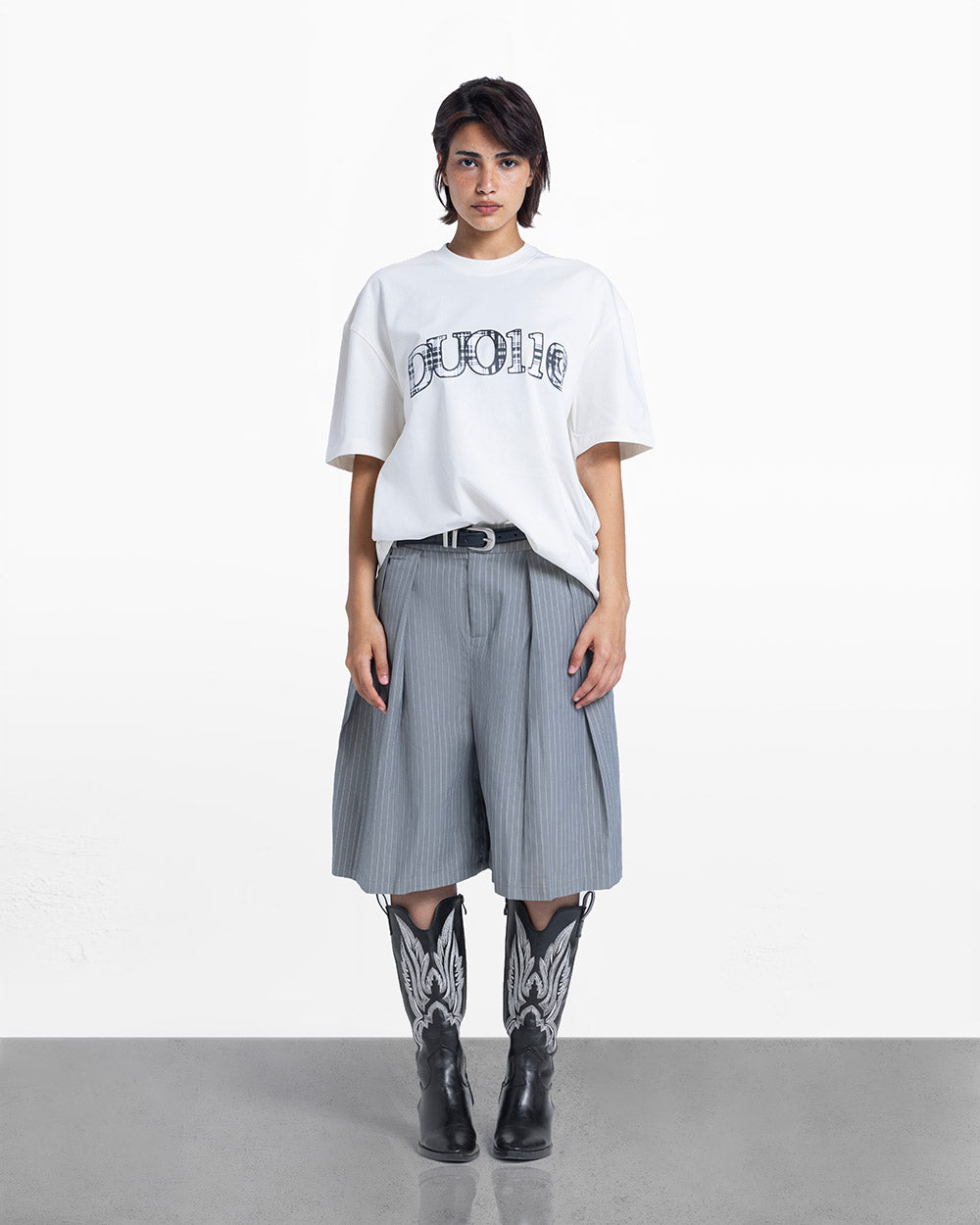 Duo pattern tee white
