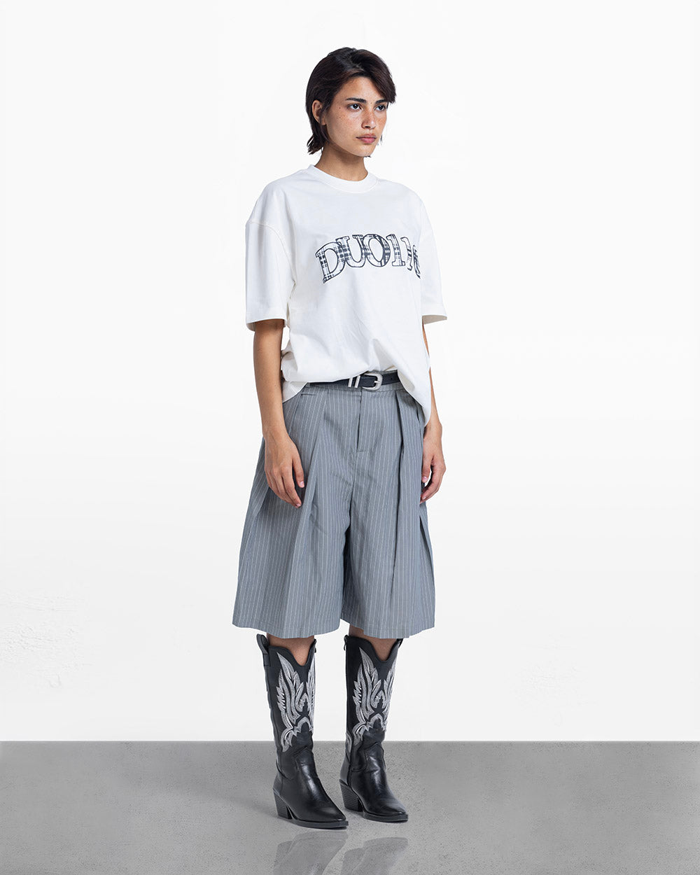 Duo pattern tee white