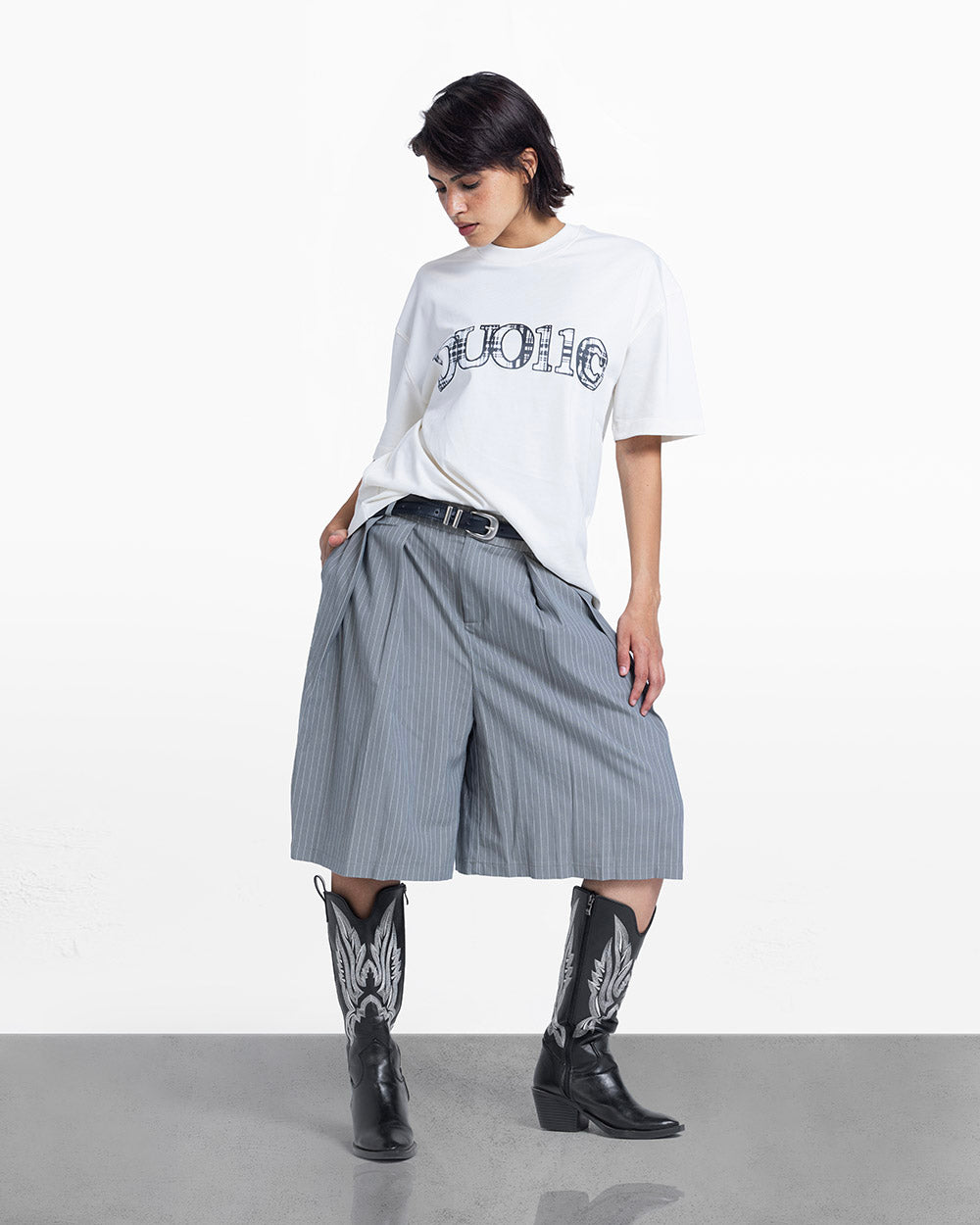 Duo pattern tee white