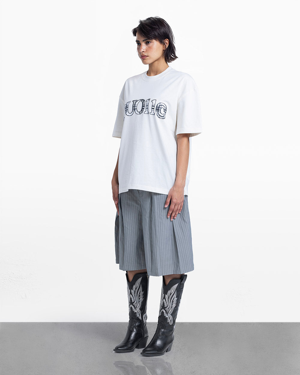 Duo pattern tee white