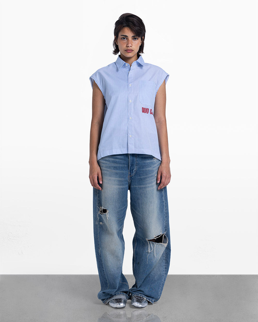 Duo sleeveless shirt baby blue
