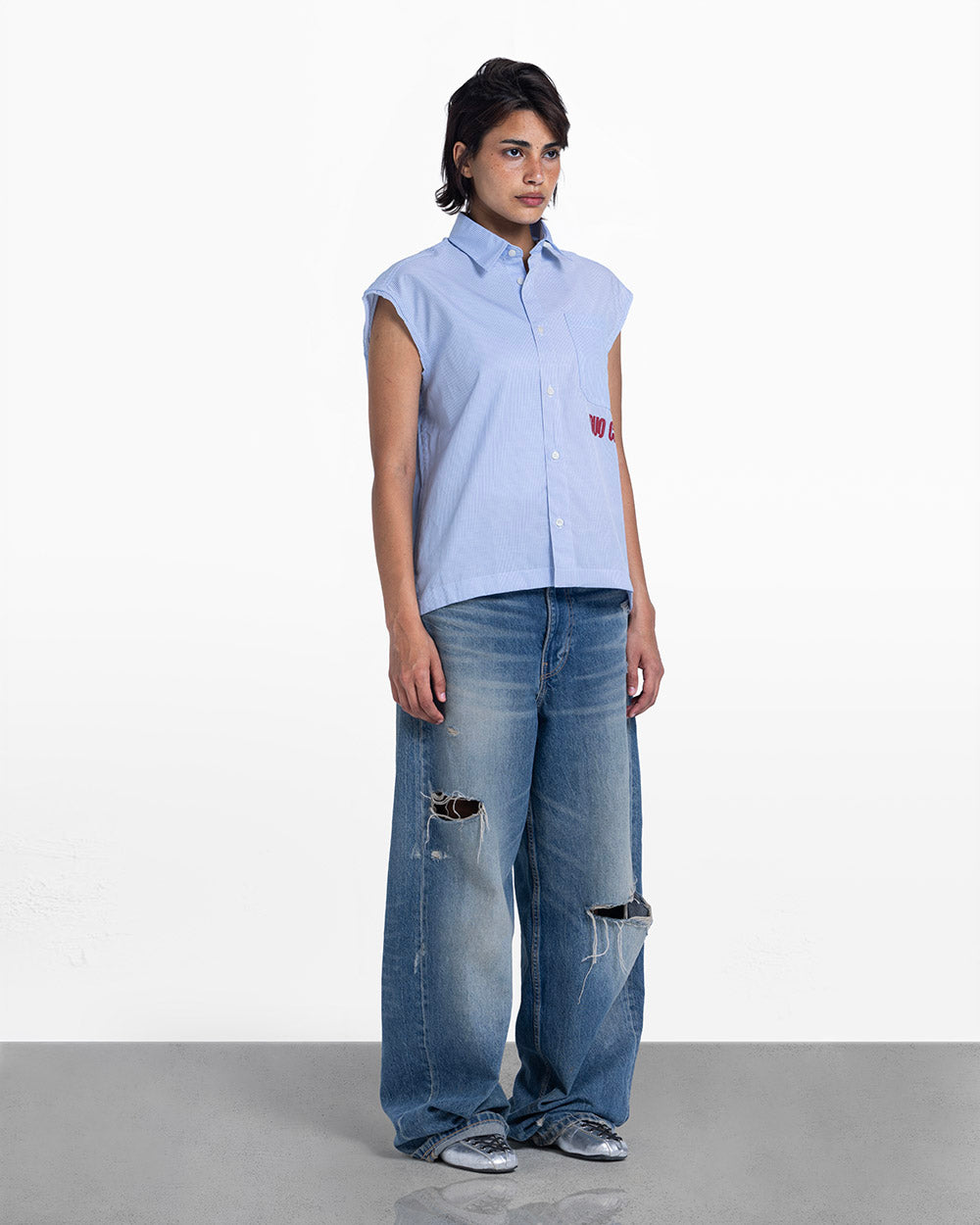 Duo sleeveless shirt baby blue