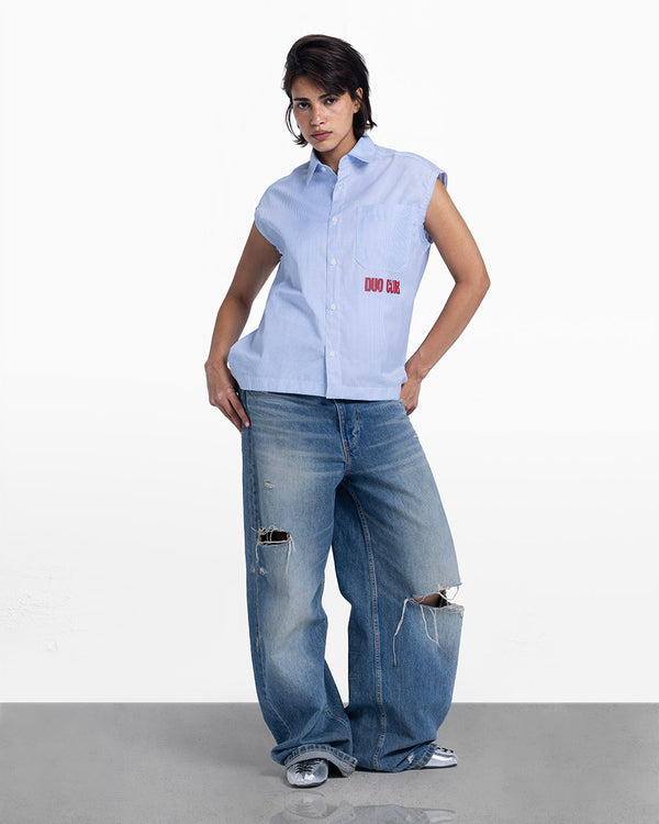 Duo sleeveless shirt baby blue